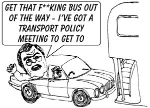 "Two Jags" Prescott goes to a transport policy meeting...