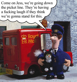 Postman Pat goes on strike