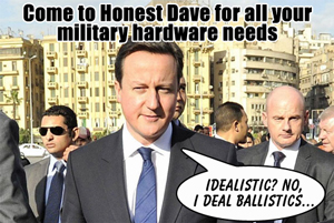 Cameron goes to the Middle East to support British arms firms