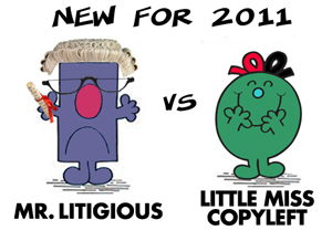 Mr Litigious vs Little Miss Copyleft