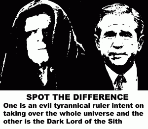 SPOT THE DIFFERENCE... One is an evil tyrannical ruler bent on taking over the whole universe and the other is the Dark Lord of the Sith
