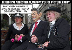Blair arrested at Mayday Police Victory Party
