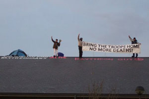 Protesters have been occupying the rooftop of Raytheon, Bristol, since December 9th.