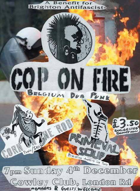 Cop on fire