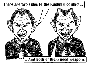 Blair sells to both sides in the Kashmir conflict